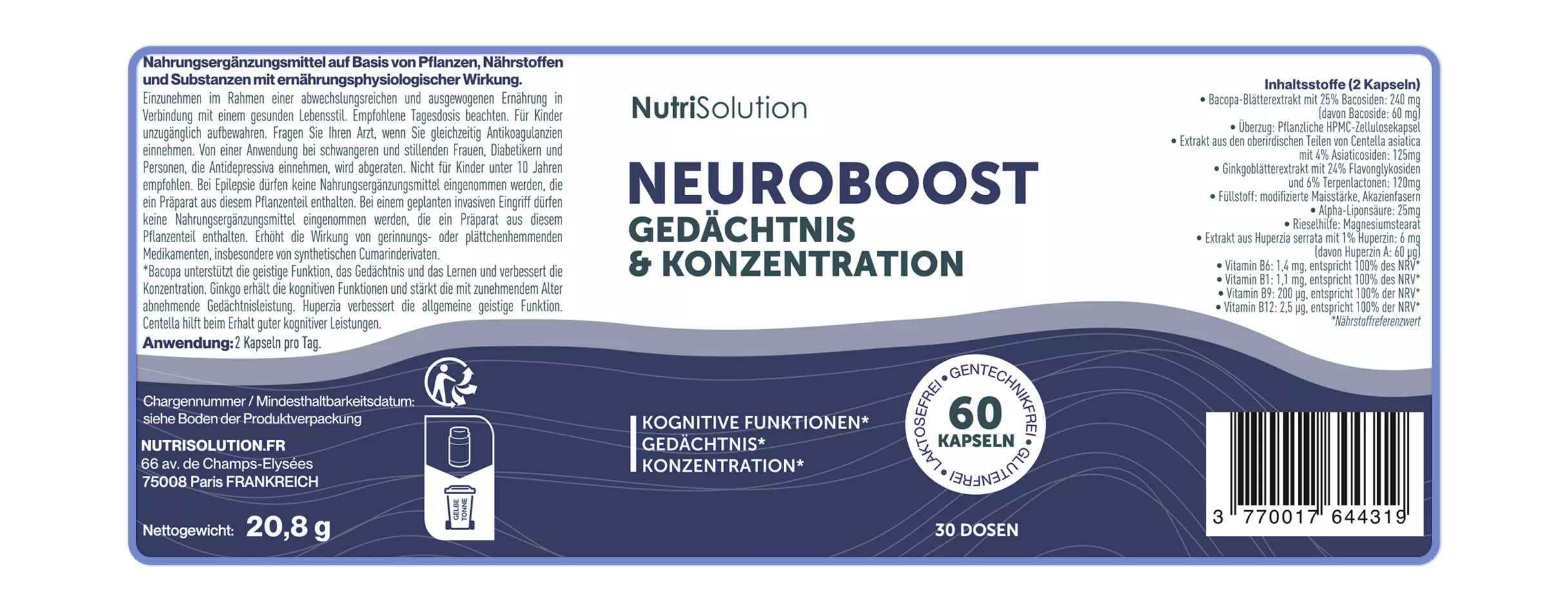 Neuro Boost Label