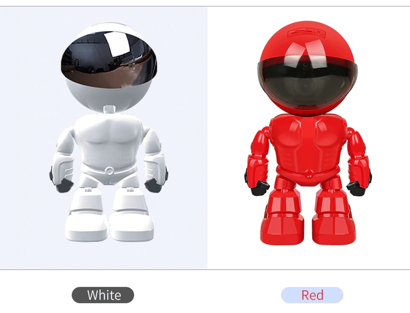 robot-camera-espion-couleur-rouge-et-couleur-blanc