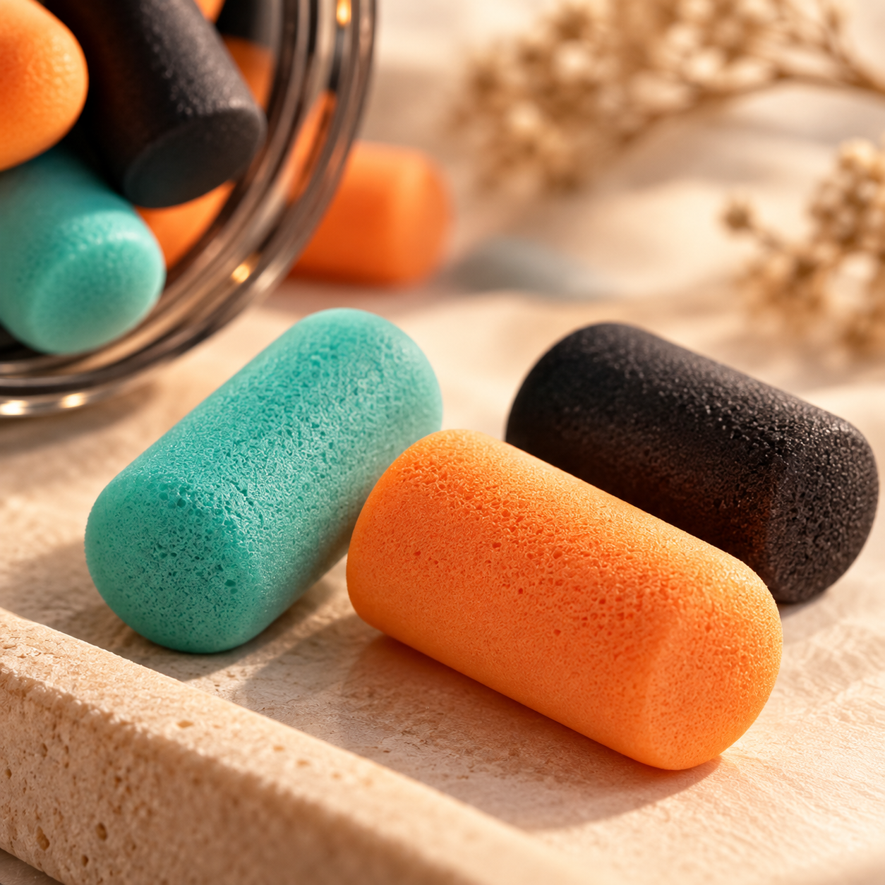Bouchons d’oreilles en mousse colorés