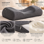Oreiller cervical ergonomique en mousse mémoire