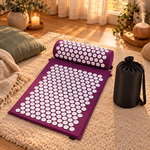 Set tapis dacupression violet avec coussin et housse