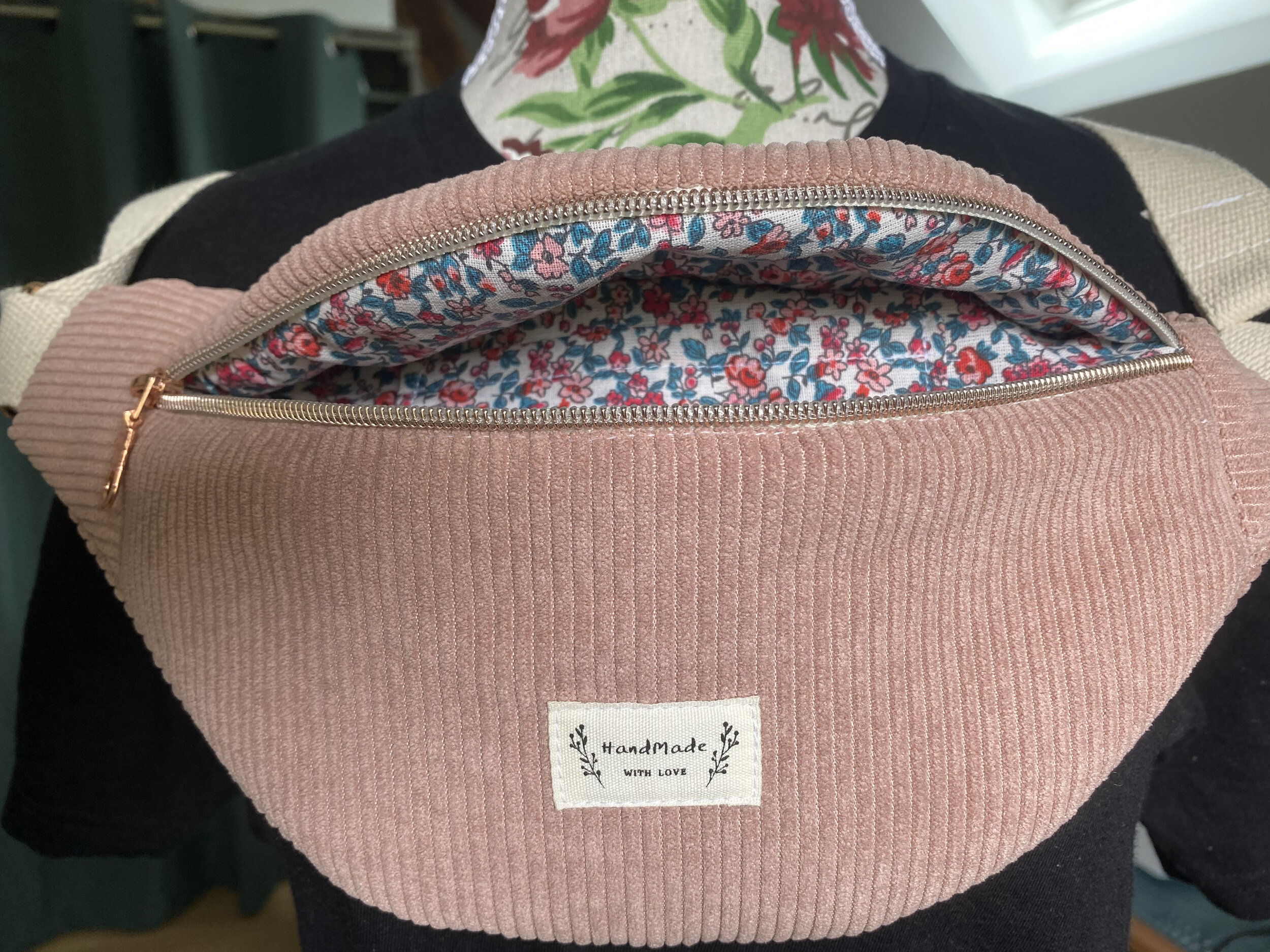 Sac banane femme doublure fleuri