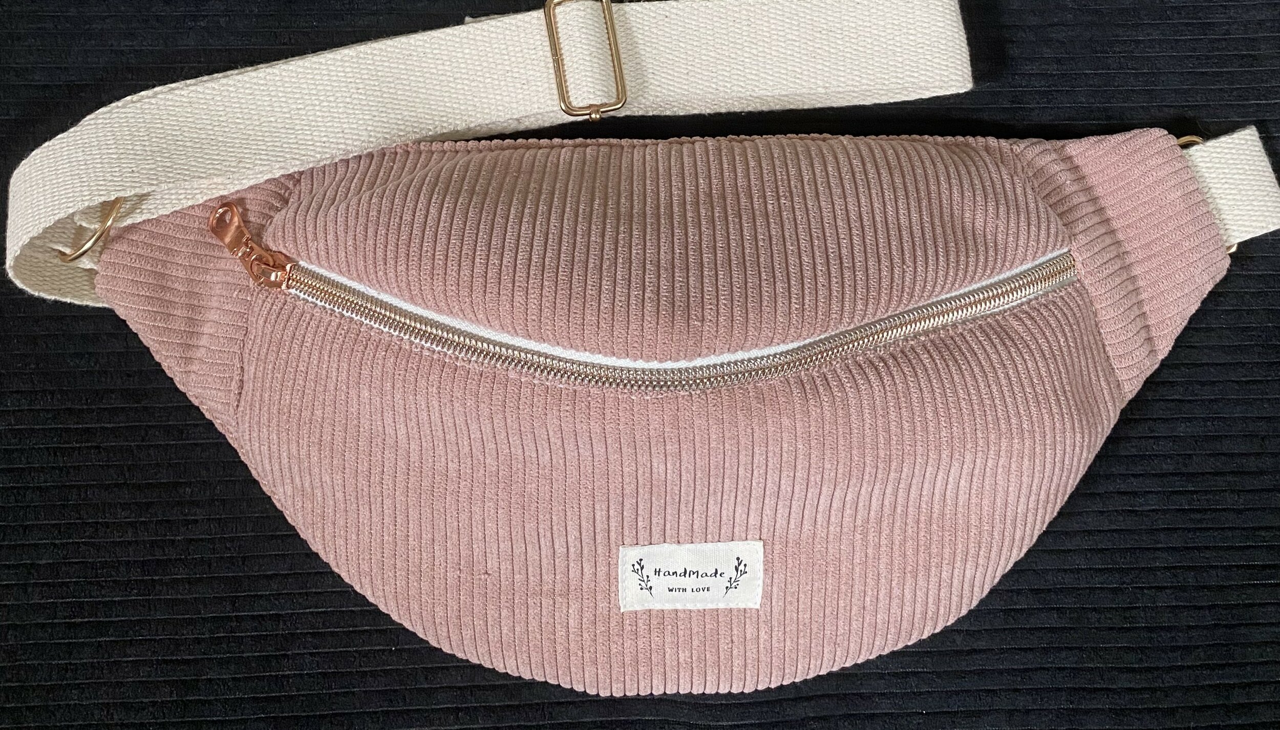 Sac Banane Velours Rosée