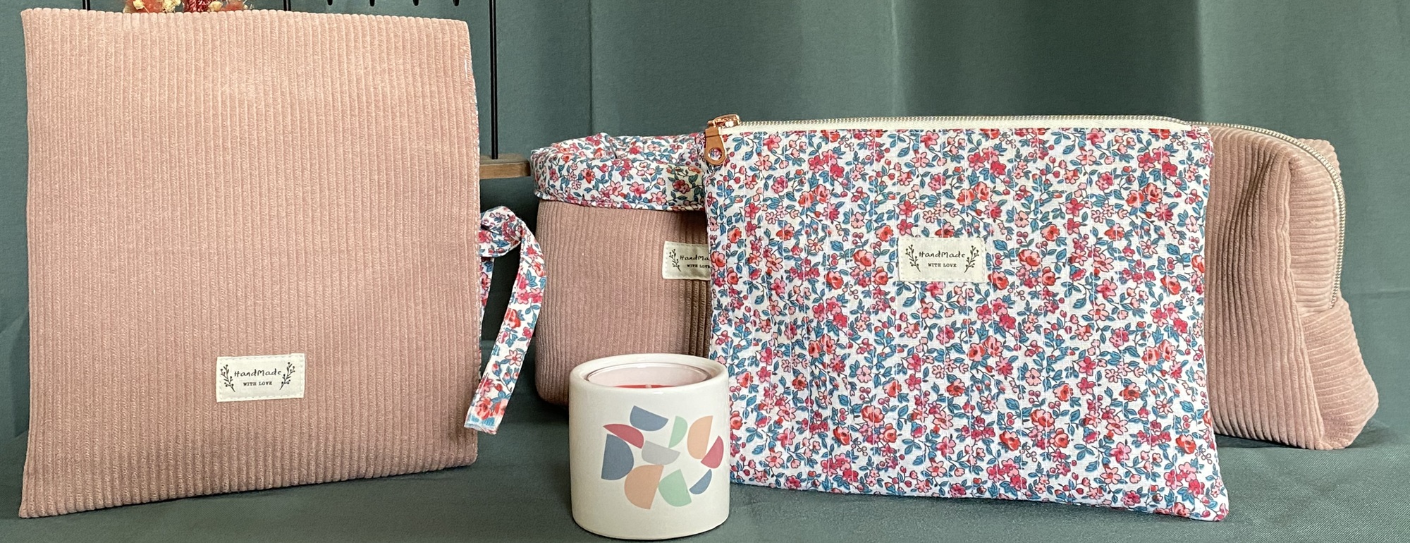 accessoires textiles artisanaux pastel couture