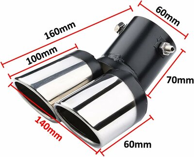 Universelle edelstahl auspuffblende 63mm doppelrohr – Bild 4 von 7