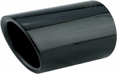 L&P A291 2 Auspuffblenden Auspuffblende Schwarz Chrom Edelstahl poliert Plug&Play Endrohrblenden Endrohrblende Auspuff Blende für 60mm Endrohre – Bild 4 von 7