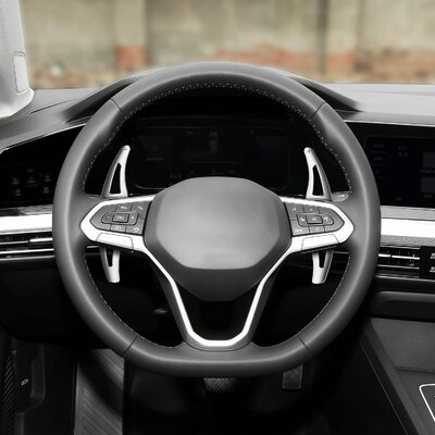 Schaltwippen verlängerung für VW Golf 8 silber – Bild 6 von 7