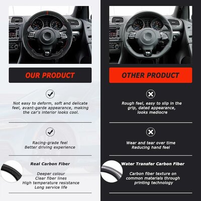 Carbon Lederlenkrad für VW Golf 6 – Bild 4 von 6