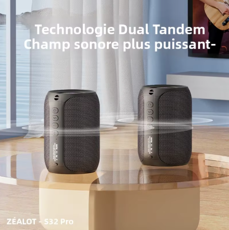enceinte bluetooth portable zealot s32 pro gris 2