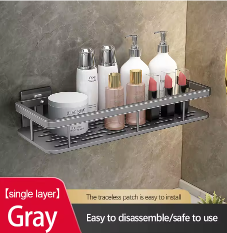 etagere douche sans perçage gris 1