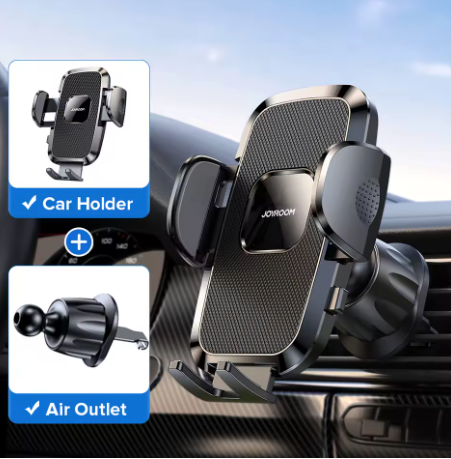 support telephone voiture grille daération noir