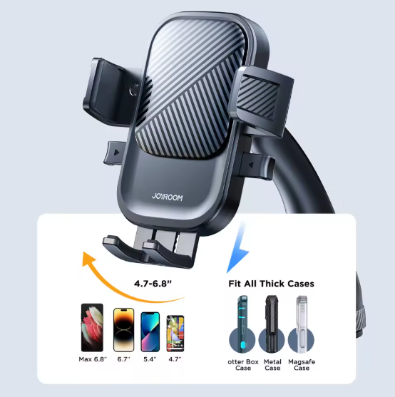 support telephone voiture ventouse incurver noir 15