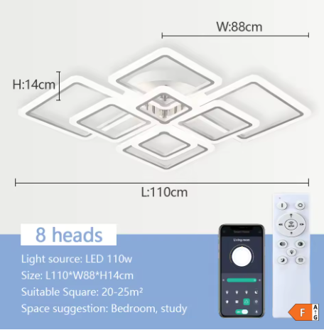 plafonnier luminaire 8 têtes
