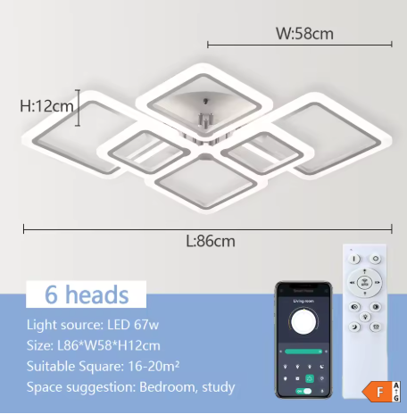 plafonnier luminaire 6 têtes