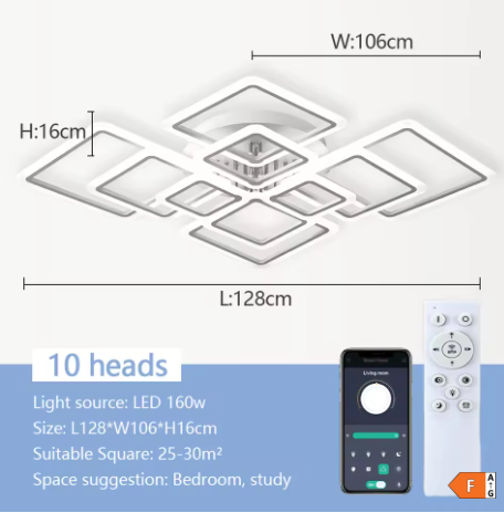 plafonnier luminaire 10 têtes