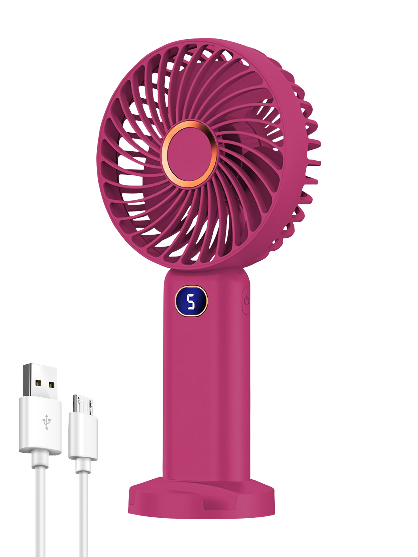 ventilateur rechargeable rose