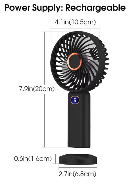 ventilateur rechargeable noir