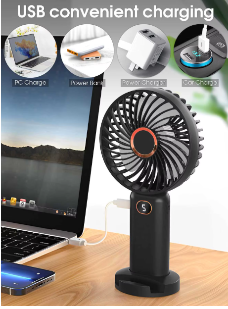 Ventilateur rechargeable noir 3