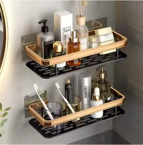etagere douche sans percage noir 25