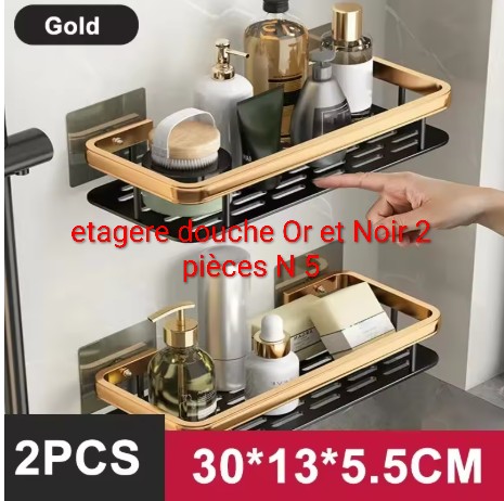 etagere douche Or et noir n 5