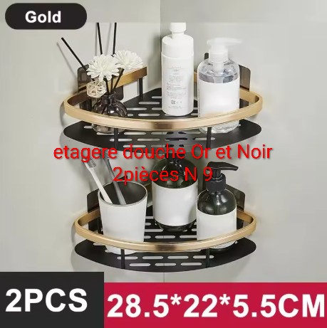 etagere douche Or et noir 2pièces n 9