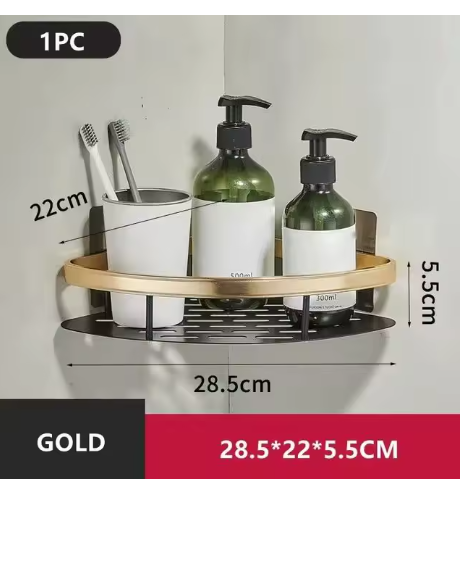 etagere douche Or et noir 1pièces