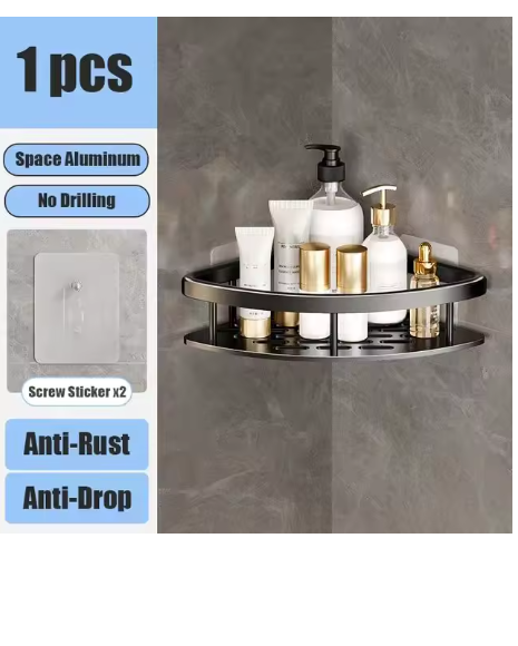 etagere douche noir triangle 1pièces