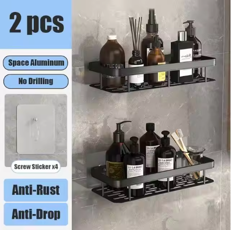 etagere douche noir 2pièces 5