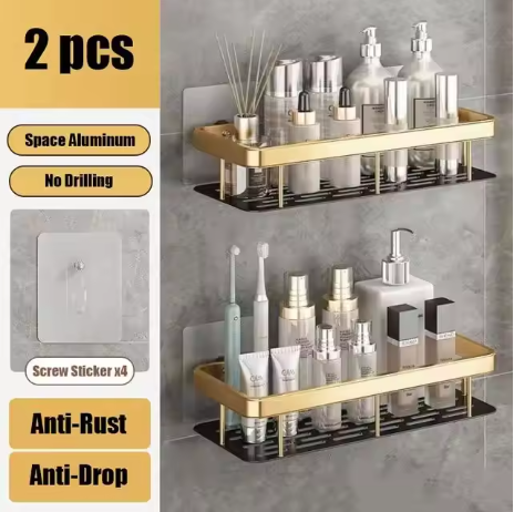 etagere douche Or 2pièces 5