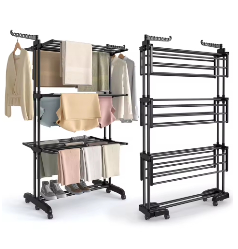 etendoir a linge pliable noir 5