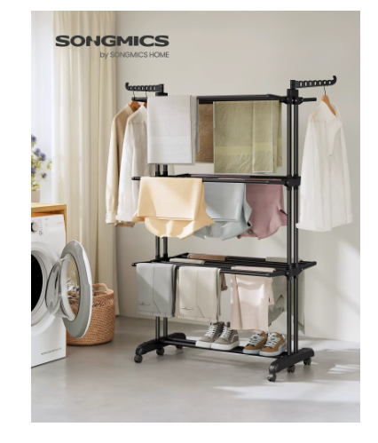 séchoir linge pliable noir 9