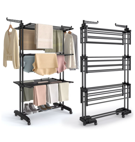 séchoir linge pliable noir 23