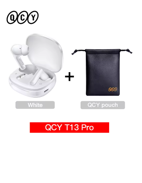 écouteur sans fil blanc avec pochette