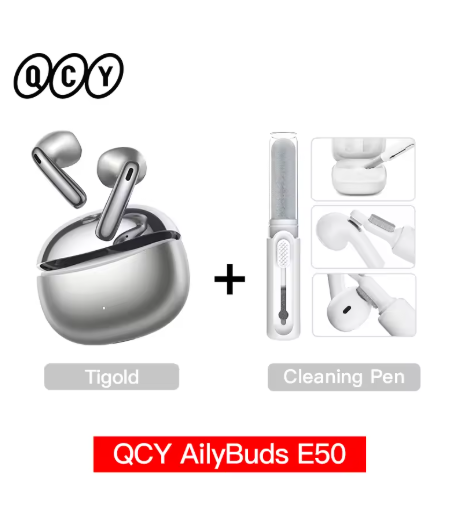 écouteur sans fil bluetooth argenté avec stylo QCY 01