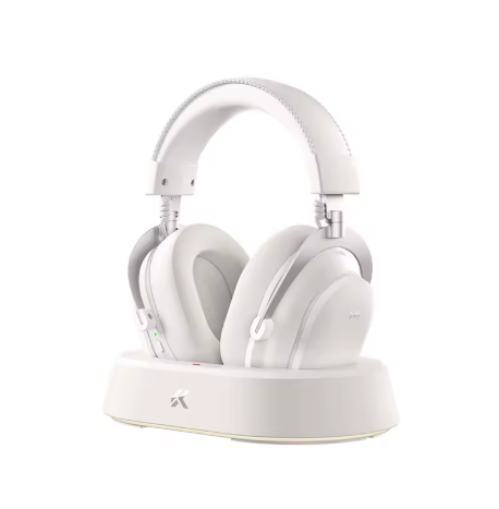 casque gaming sans fil blanc 04