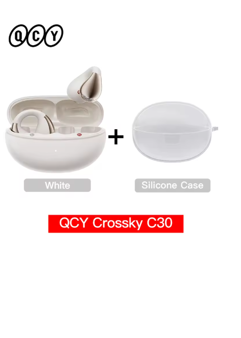écouteur sans fil bluetooth QCY blanc avec étui 02
