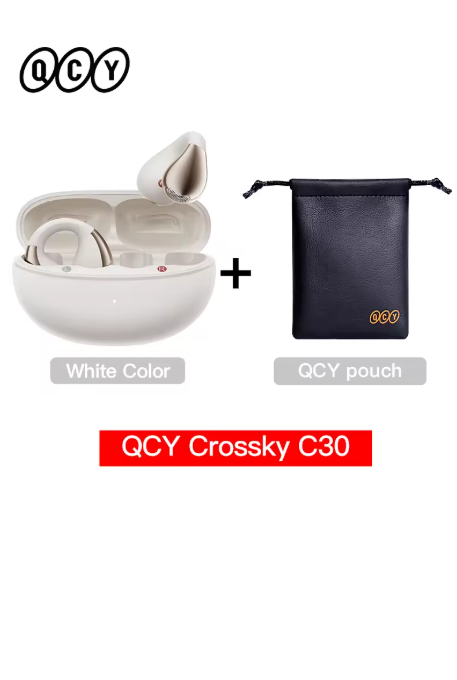 écouteur sans fil bluetooth QCY Blanc avec sacoche