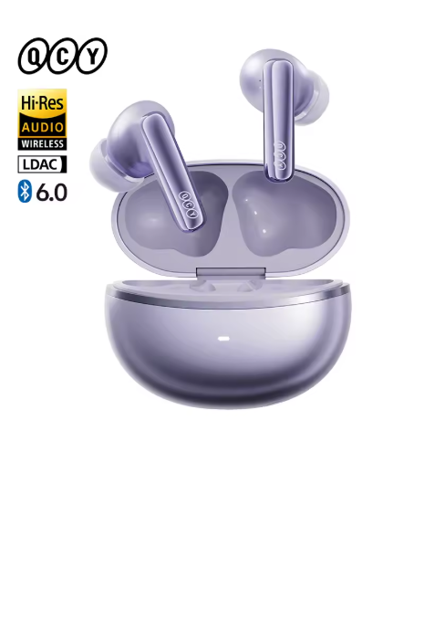 écouteurs sans fil bluetooth violet QCY 01