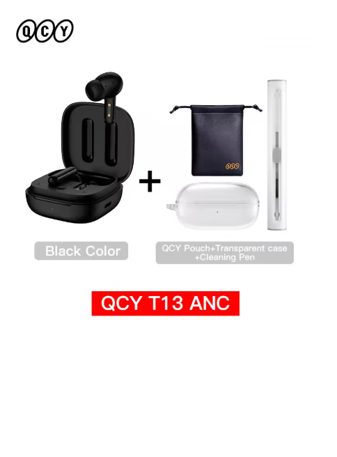 écouteurs sans fil bluetooth avec accessoires noir
