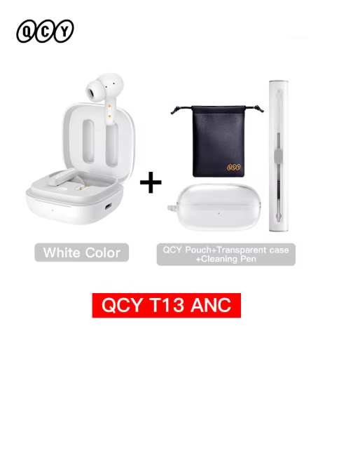 écouteurs sans fil bluetooth blanc avec accessoires