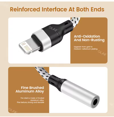 adaptateur lightning vers jack noir et blanc 25