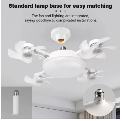 ventilateur plafond blanc avec lumiere 02