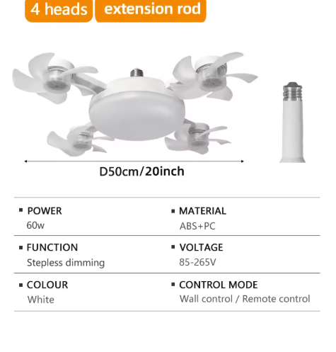 ventilateur plafond avec lumière blanche 08