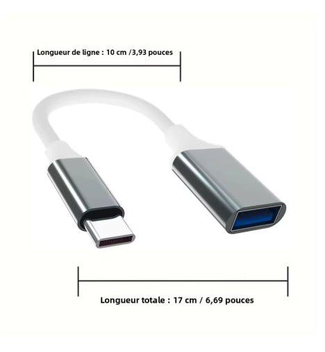 adaptateur usb-c vers usb gris 002