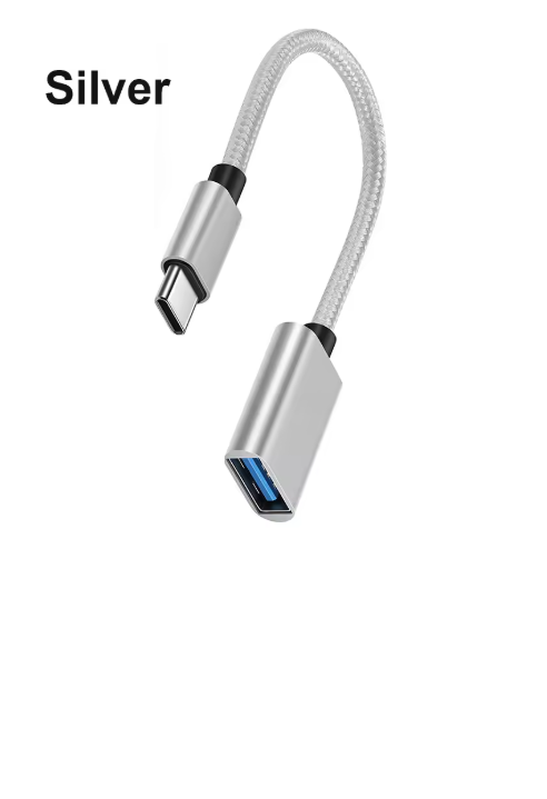 adaptateur usb-c vers usb argenté gris 01