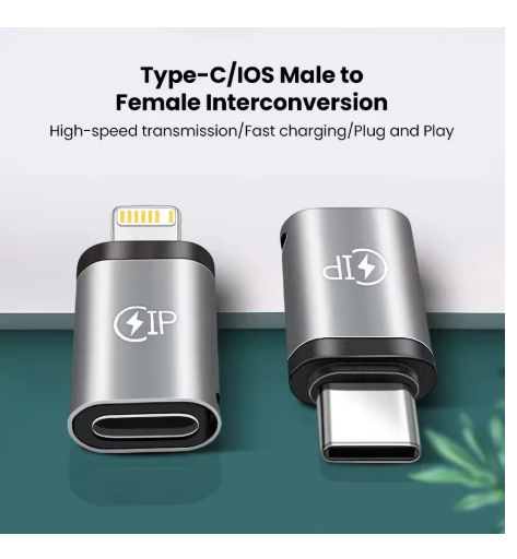 adaptateur lightning vers usb-c apple gris double 01