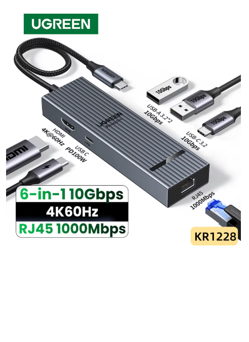 UGREEN HUB USB GRIS 01