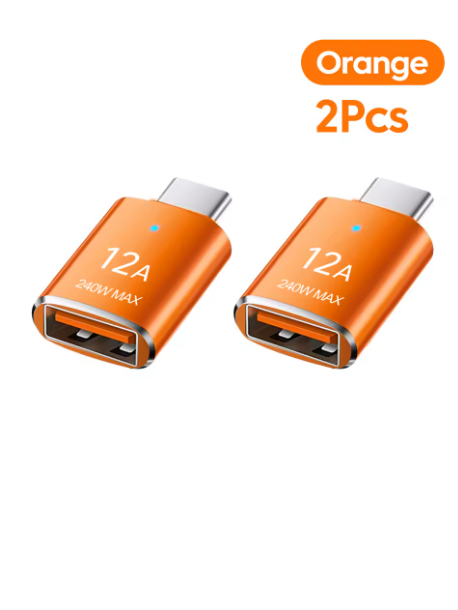 adaptateur USB C vers USB duo orange 01