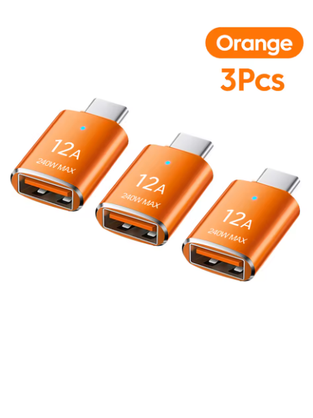 adaptateur USB C vers USB trio orange 01