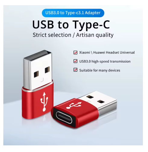 adaptateur usb vers usb-c rouge solo 001